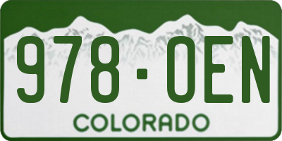 CO license plate 978OEN