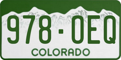 CO license plate 978OEQ