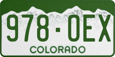 CO license plate 978OEX