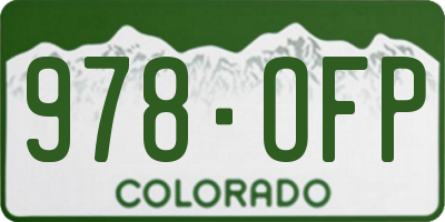 CO license plate 978OFP