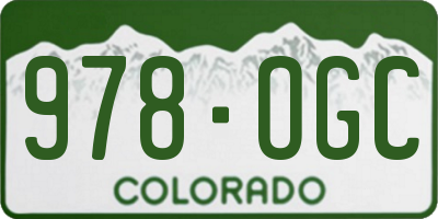 CO license plate 978OGC