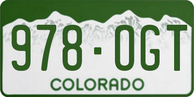 CO license plate 978OGT