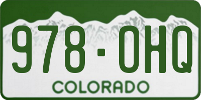 CO license plate 978OHQ