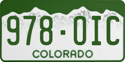 CO license plate 978OIC