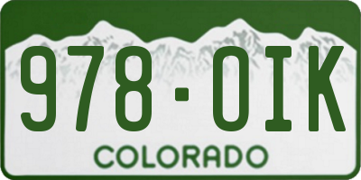 CO license plate 978OIK