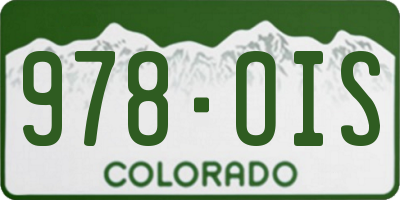 CO license plate 978OIS