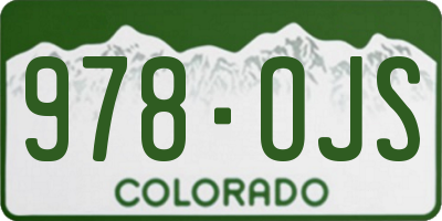 CO license plate 978OJS