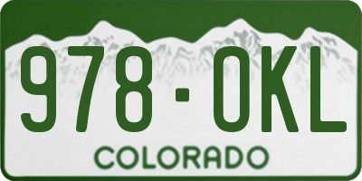 CO license plate 978OKL