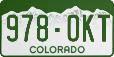 CO license plate 978OKT