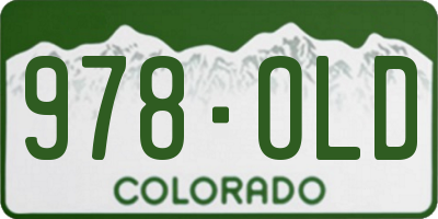 CO license plate 978OLD