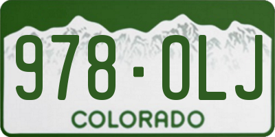 CO license plate 978OLJ