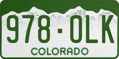 CO license plate 978OLK