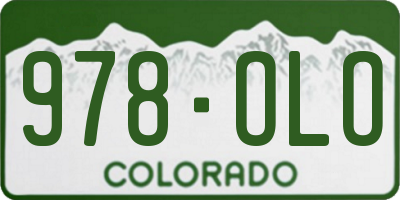 CO license plate 978OLO