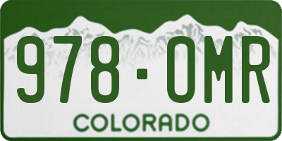 CO license plate 978OMR