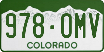CO license plate 978OMV