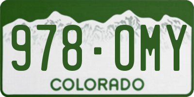 CO license plate 978OMY