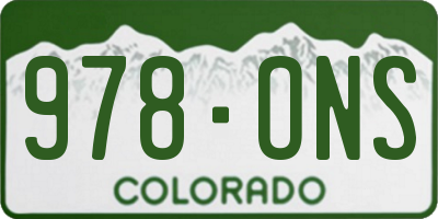 CO license plate 978ONS