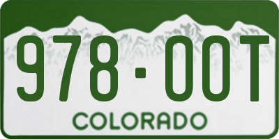 CO license plate 978OOT