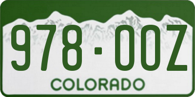 CO license plate 978OOZ