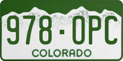 CO license plate 978OPC