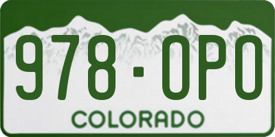 CO license plate 978OPO