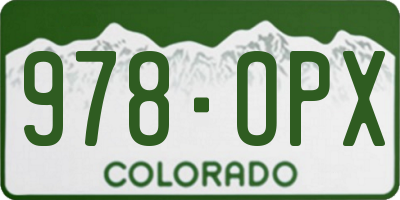 CO license plate 978OPX