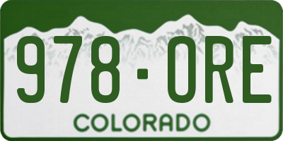 CO license plate 978ORE