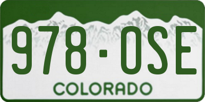 CO license plate 978OSE