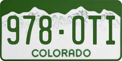 CO license plate 978OTI