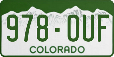 CO license plate 978OUF