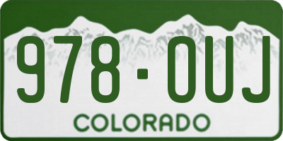 CO license plate 978OUJ