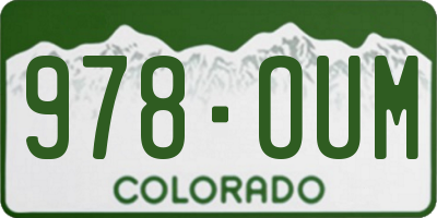 CO license plate 978OUM