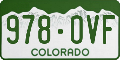 CO license plate 978OVF