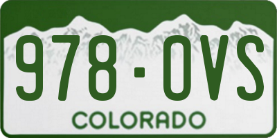 CO license plate 978OVS