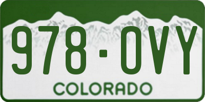 CO license plate 978OVY