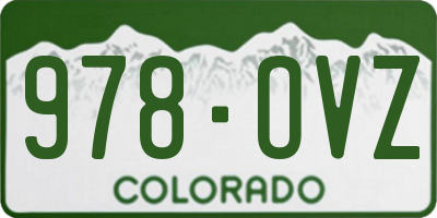 CO license plate 978OVZ