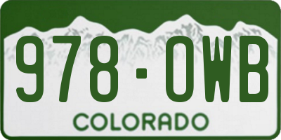 CO license plate 978OWB