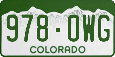 CO license plate 978OWG