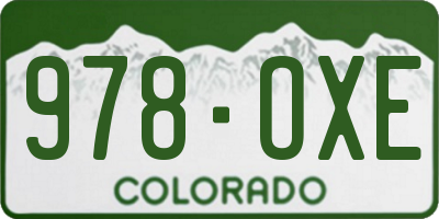 CO license plate 978OXE