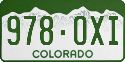 CO license plate 978OXI