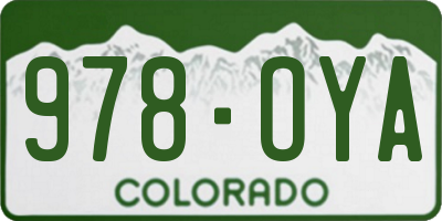 CO license plate 978OYA