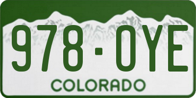 CO license plate 978OYE