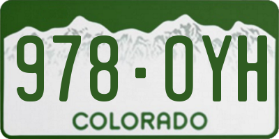 CO license plate 978OYH