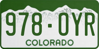 CO license plate 978OYR
