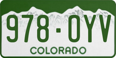 CO license plate 978OYV