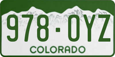 CO license plate 978OYZ