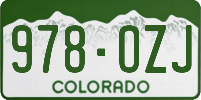 CO license plate 978OZJ