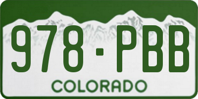 CO license plate 978PBB