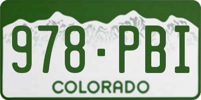 CO license plate 978PBI