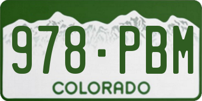 CO license plate 978PBM